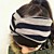  Black and Grey Stripe Criss Cross Head Wrap