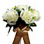  Ivory Satin Rose Bridal Bouquet