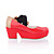  Two Tone Patent Leather Chunky Heel Closed Toe Platforms (More Colors)