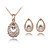  Water Droplet Design Crystal and Platinum Plated Alloy Necklace with Earrings