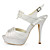  Satin Stiletto Heel Platform With Rhinestone Wedding Shoes (More Colors Available)