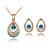  Water Droplet Design Crystal and Platinum Plated Alloy Necklace with Earrings
