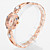  la mujer aleación analógico reloj pulsera de cuarzo (oro)
