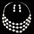  Three Layer White Pearl Ladies' Jewelry Set Including Necklace and Earrings