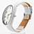  unisex pu analogico al quarzo orologio da polso con cassa ellittica (bianco)