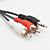  Masculina de 3,5 mm a 2 RCA macho Cable adaptador AV (150 cm)