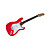  stratégie personnalisée guitare électrique avec des accessoires en coucher de soleil / crème / rouge / noir