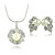  vakre blader utforming rhinestone to stykker kvinners perle smykker sett (50 cm)