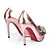  réels en cuir talon aiguille peep toe pompes partie de soirée / chaussures à strass