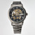  Men's Stylish Mechanical Analog Wrist Watch (Black)