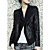  Long Sleeve Turndown Collar Party/ Career PU Jacket With Pockets  (More Colors)