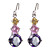  Charming Multicolor Platinum Plated With  Round Shape Cubic Zirconia Earrings
