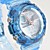  los hombres de múltiples funciones de caucho analógico digital multi-movimiento de reloj de pulsera con la banda transparente (colores surtidos)