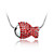  collier plaqué platine motif de poisson (rouge)