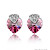  Heart With Heart Austrian Crystal In Real Platinum Plated Ladies' Earrings (More Colors)