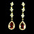  Long Strings Cubic Zirconia Earrings In Red And White Color