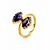  Gorgeous Purple Cubic Zirconia Platinum Plated Irregular Shape Fashion Ring