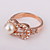  Gorgeous Cubic Zirconia 18K Gold Plate Pearl Knot Fashion Ring
