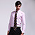  Contrast Color Stripes Mens' Oxford Fabric Long Sleeve Shirt