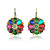  Antique Bronze-plated Colorful Circle Earring