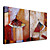  Hand-painted Abstract Oil Painting with Stretched Frame - Set of 2