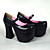  Black PU Leather 12.5cm High Heel Classic Lolita Shoes