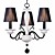  lampadari di metallo eleganti con 3 luci con colonna in ceramica bianca