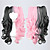  lolita rizado peluca inspirada en color mezclado negro y rosado gótico cola de caballo 70cm