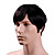  Capless Korte hoogwaardig synthetisch Japanse Kanekalon Straight Men's Style Pruik Side Bang