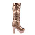  Beautiful Leatherette Chunky Heel Mid-Calf Boots Party/Evening Shoes (More Colors)