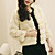  Long Sleeve Collarless Casual Faux Fur Jacket