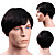  Capless Korte hoogwaardig synthetisch Japanse Kanekalon Straight Men's Style Pruik Side Bang