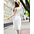  senhora elegante vestido longo branco