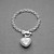  mote sølv belagt rhinestone hjerte charm kvinners armbånd