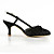  Satin Low Heel Slingbacks With Stitching Lace Wedding Party Women's Shoes