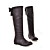  leatherette joelho calcanhar baixa botas altas festa / noite com sapatos bowknot (mais cores)