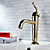  Country Single Handle Brass Bathroom Sink Faucet Ti-PVD Finish