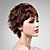  Capless 100% Human Hair Wig Short High Quality Natural Look Dark Aubum Curly Hair Wig
