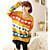  Fashion Color Stripes Hearts Knitwear