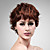  Capless 100% Human Hair Wig Short High Quality Natural Look Dark Aubum Curly Hair Wig