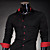  Men's Slim Long Sleeves Cotton Shirt