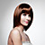  capless longueur moyenne de haute qualité synthétique brun chocolat Bob perruque de cheveux de style