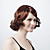  Capless Medium Length Synthetic Dark Brown With Red Curly Hair Wig