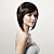  capless curto bob preto 100% huamn cabelo estrondo lado peruca
