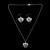  Beautiful Silver Plated Big Women corazón hueco de la joyería conjunto incluyendo el collar, pendiente