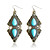  Unike Alloy Rhombus Imitation Gem Stone Drop øredobber (Flere farger)
