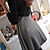  Women's Trendy Slim Round Collar Splicing Dress