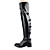  Leather Low Heel Over The Knee Boots With Zipper / Bowknot Party / Evening Shoes