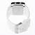  Unisex Sports Square Style Silicone LED Wrist Watch (White)