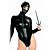  Sexy Black Faux Leather Ninja Costume(1 Pieces)